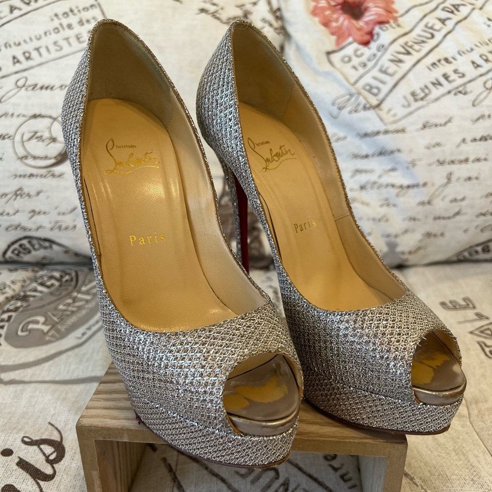 Christian louboutin 120 platform peel toes